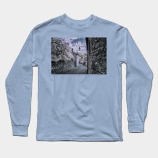 Street scene, Arquà Petrarca, Colli Eugenai, Veneto, Italy Long Sleeve T-Shirt